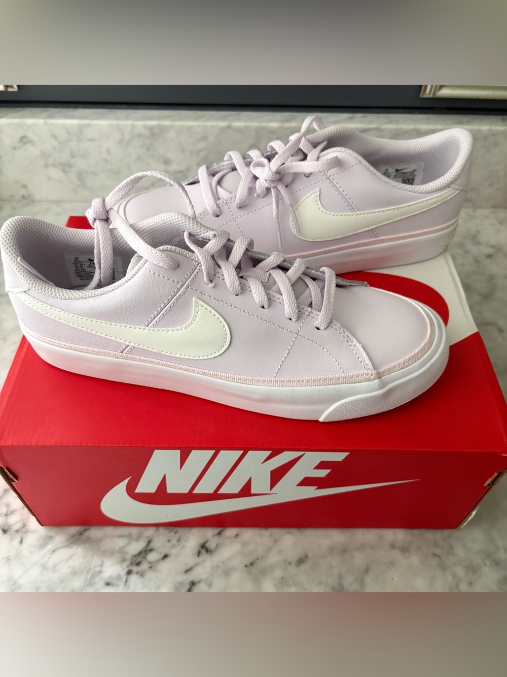 Nike Court Legacy Little/Big Kids Youth Girl Violet White Lace Up Size 6Y